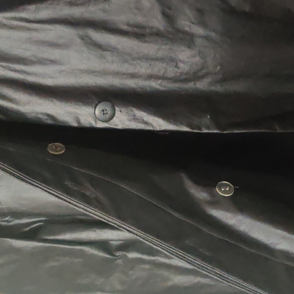 Vintage Metallic black leather like long trench contemporary coat Vintage - Picture 4 of 6